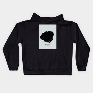 Kauai Hawaii Island Map dark Kids Hoodie